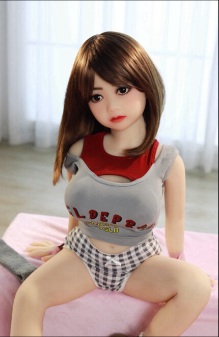 Playful 13kg Cute Anime Sex Doll: Young-Looking Medium Breasts with "HELP" Tee Tease!